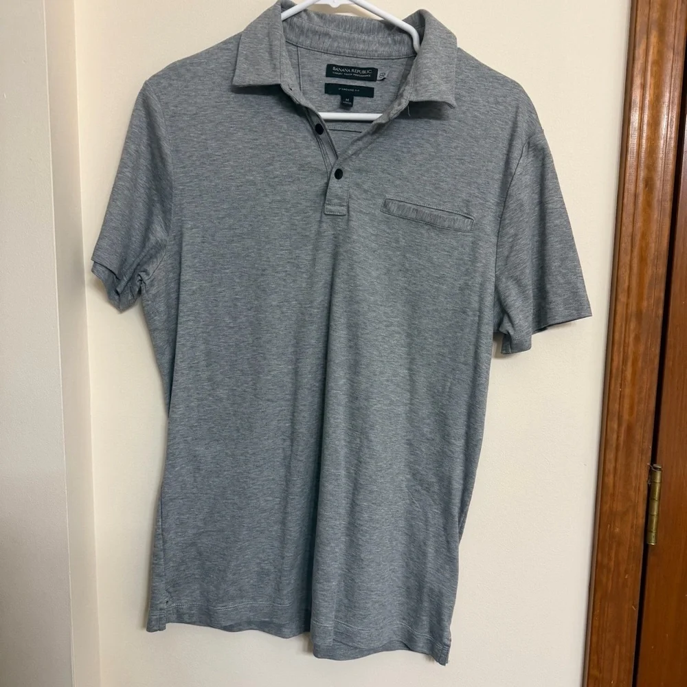 Banana Republic Classic Gray Polo Shirt